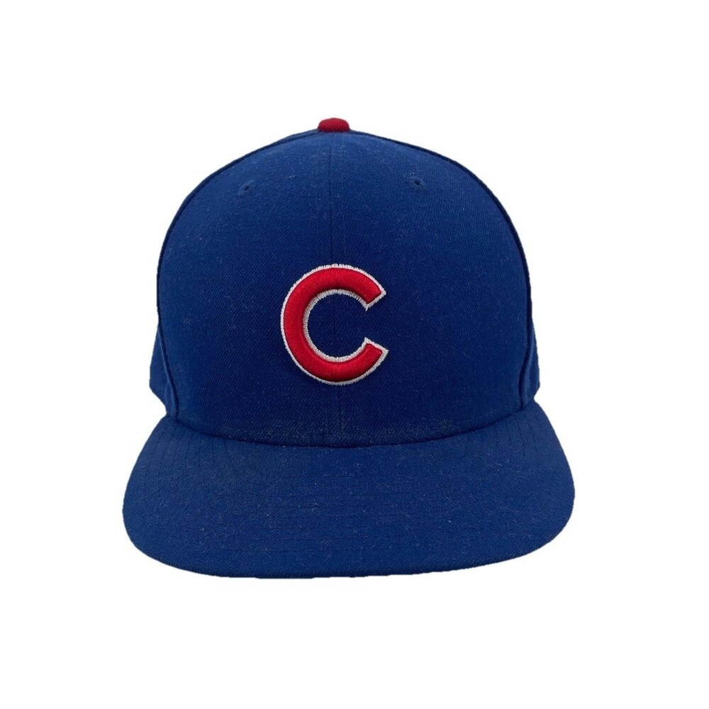 Chicago Cubs New Era 59Fifty Fitted Size 7 1/4 MLB Blue Cap Plain Logo